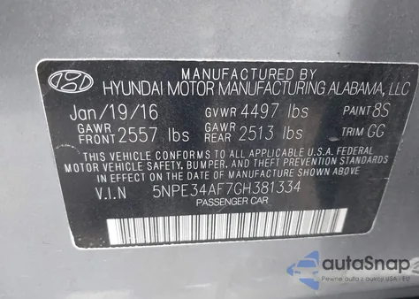 2016 Hyundai Sonata Sport from USA, damaged, VIN 5NPE34AF7GH381334